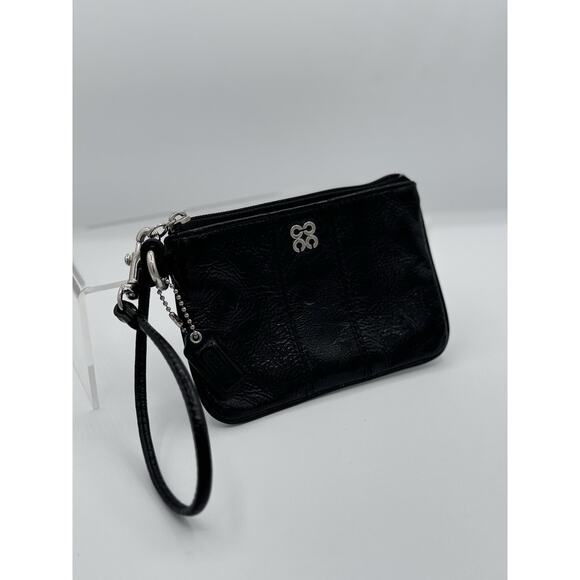 Coach Handbags - Coach Black Patent Leather Zip Small Clutch Wristlet Wallet